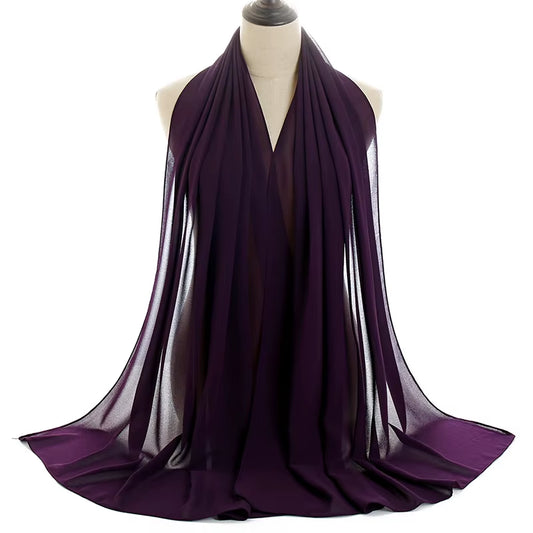 Classic Muslim Girl Chiffon Hijab Scarf Women Long Head Wrap for Women Wedding Hijabs Scarves Veil 180*70Cm Headscarf
