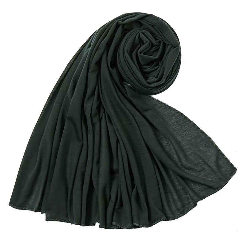 Hot Muslim Fashion Woman Soft Hijabs Scarf Shawl Plain Cotton Jersey Scarves Turban Women Long Shawls Head Wrap Headband Abaya