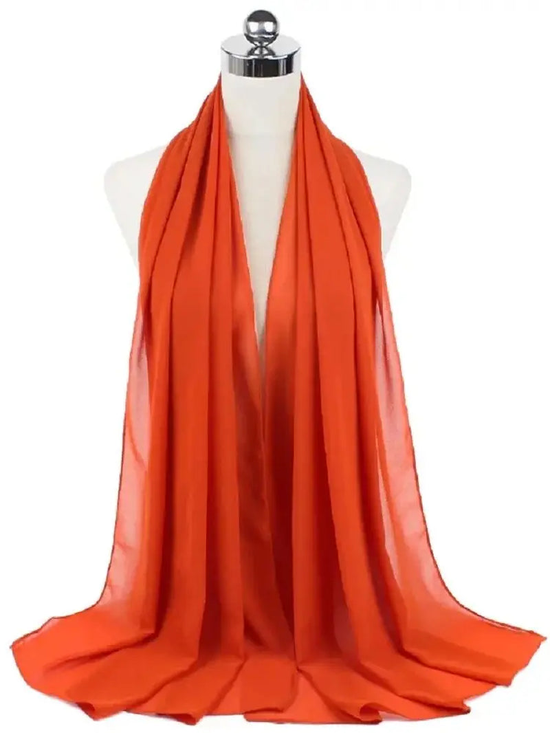New Fashion Women Solid Chiffon Headscarf Ready to Wear Instant Hijab Scarf Muslim Shawl Islamic Hijabs Arab Wrap Head Scarves